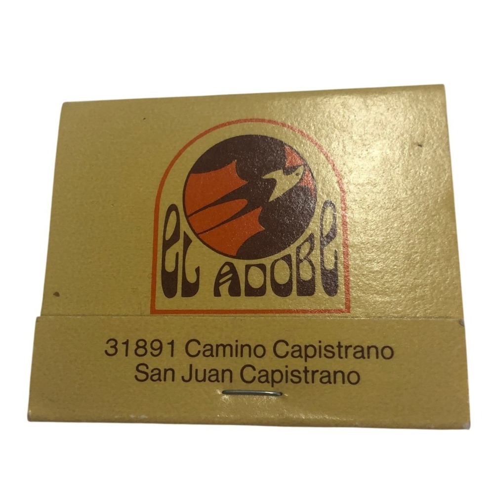 Vintage El Adobe de Capistrano Matchbook San Juan Capistrano California Swallows